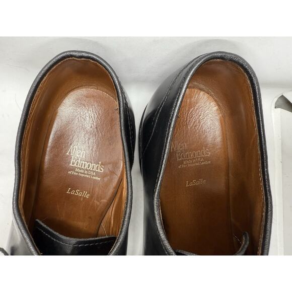 Allen Edmonds LaSalle Black Leather Apron Toe Derby Dress Shoes Men’s 12 D USA - Picture 5 of 13